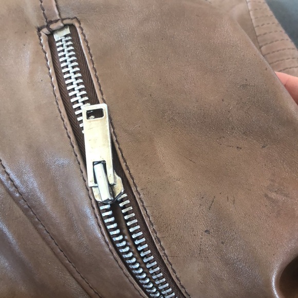 brown mango real leather jacket - Picture 6 of 16